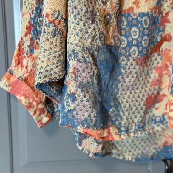 Pilcro Anthropologie Sidney Floral Print Batwing Button Down Blouse, Multi,S - Picture 13 of 14